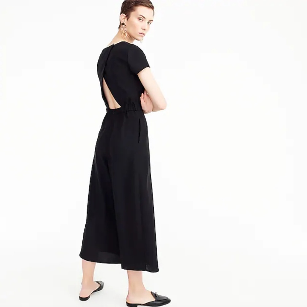 NWOT J Crew Drapey wrap-back black jumpsuit